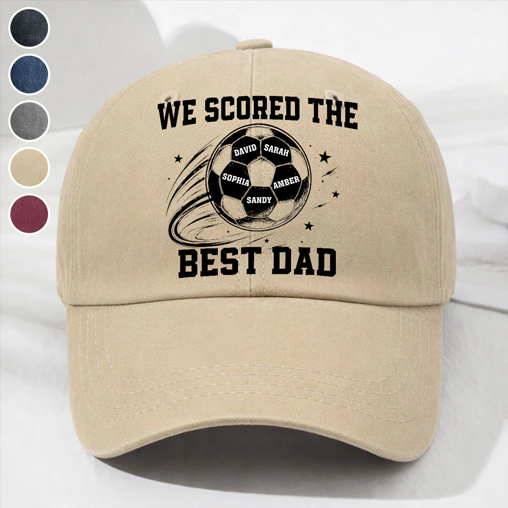 Soccer Daddy - Personalized Custom Vintage Washed Denim Cap - Image 5