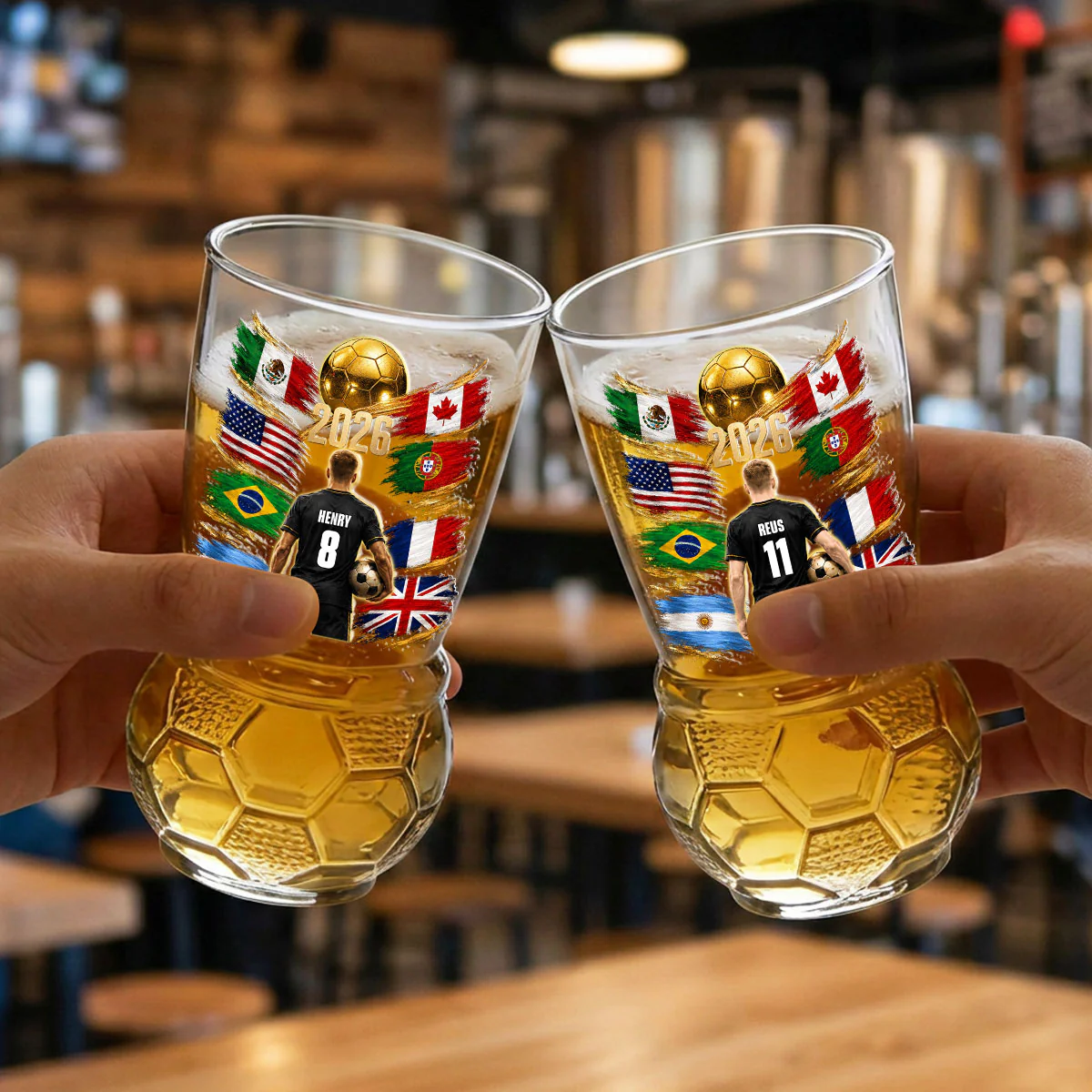 Soccer Fan - Personalized Custom Football Beer Glass - Image 2