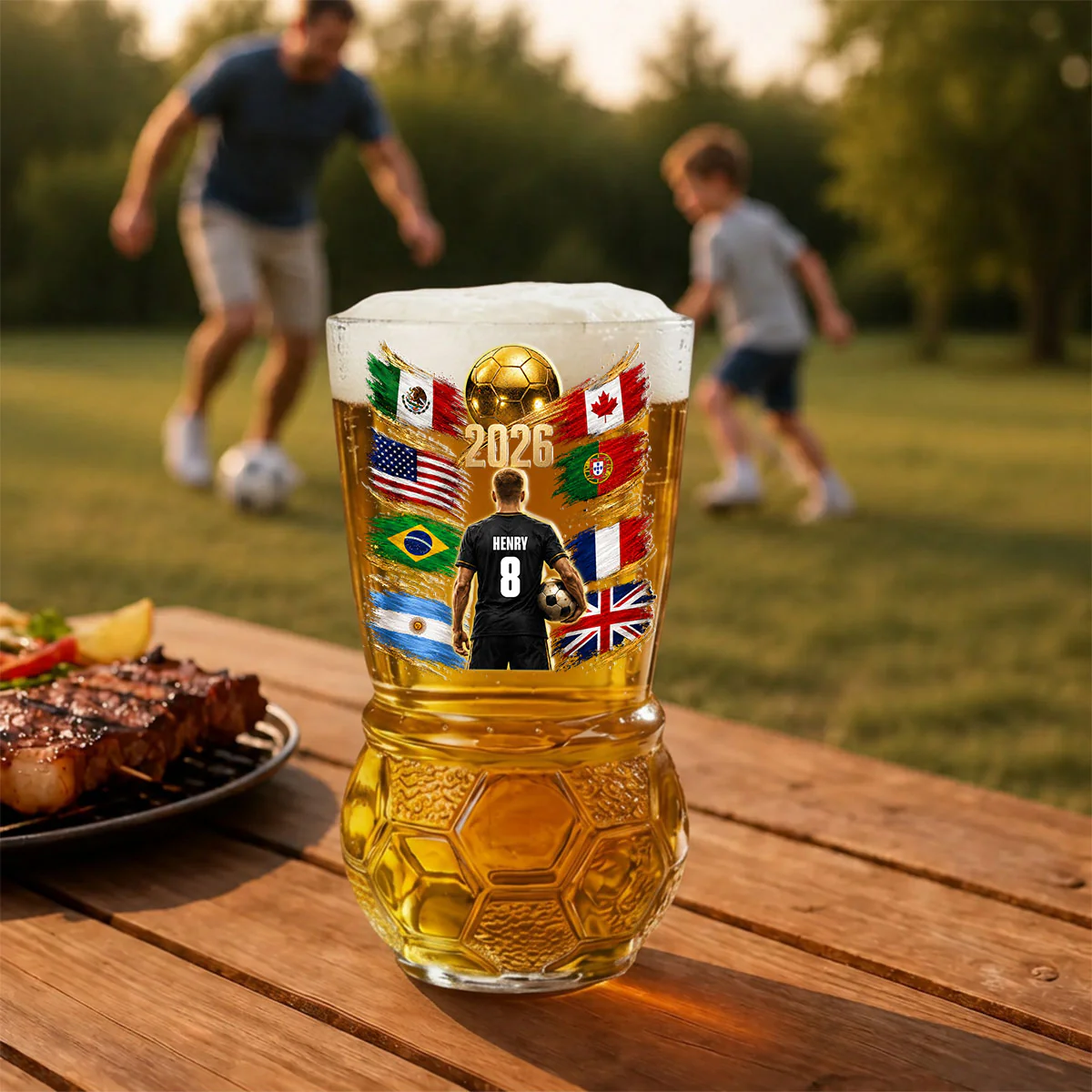 Soccer Fan - Personalized Custom Football Beer Glass - Image 6