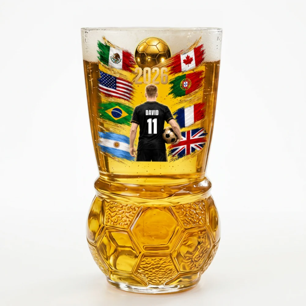 Soccer Fan - Personalized Custom Football Beer Glass - Image 8