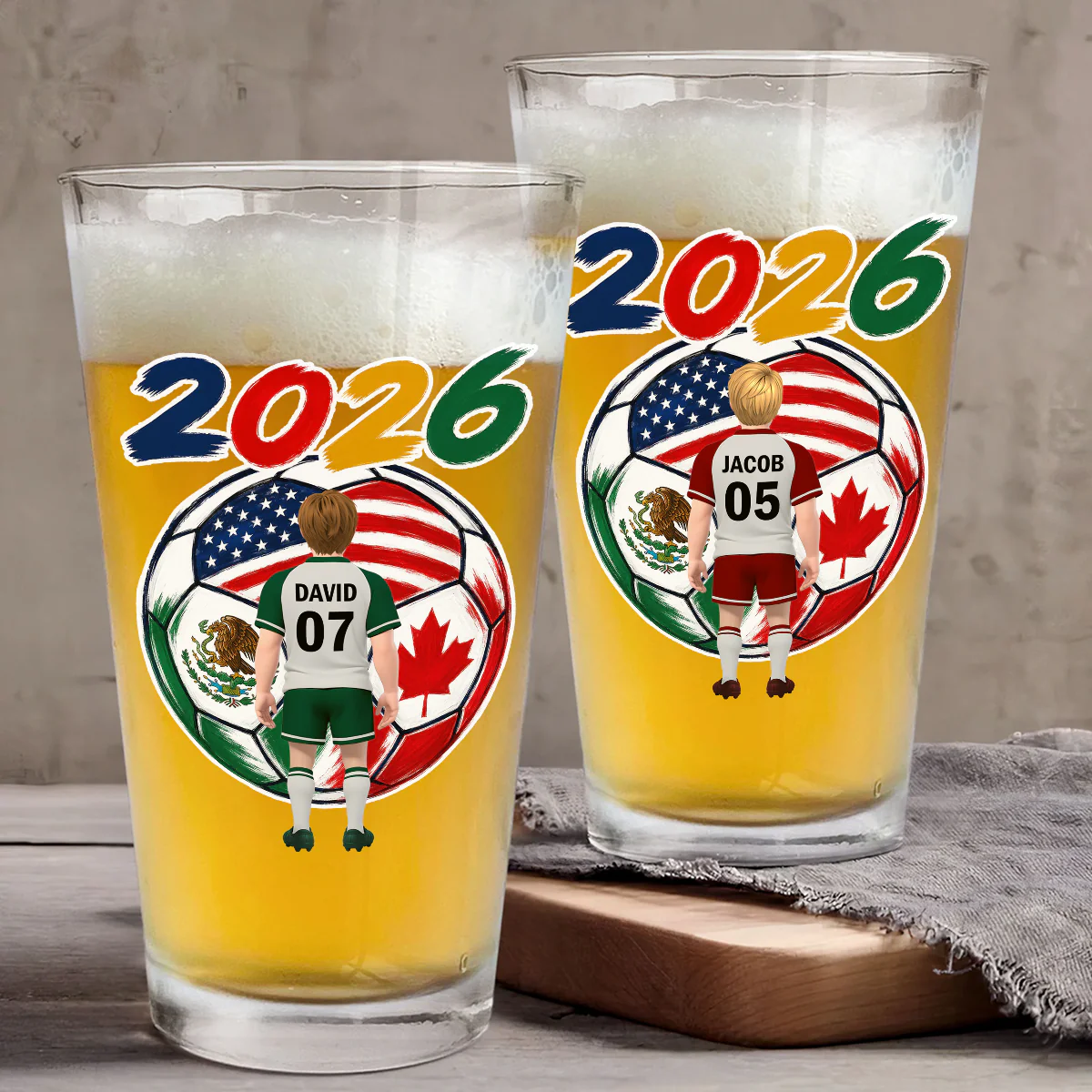 Soccer Obsession - Personalized Custom Beer Glass - Image 3