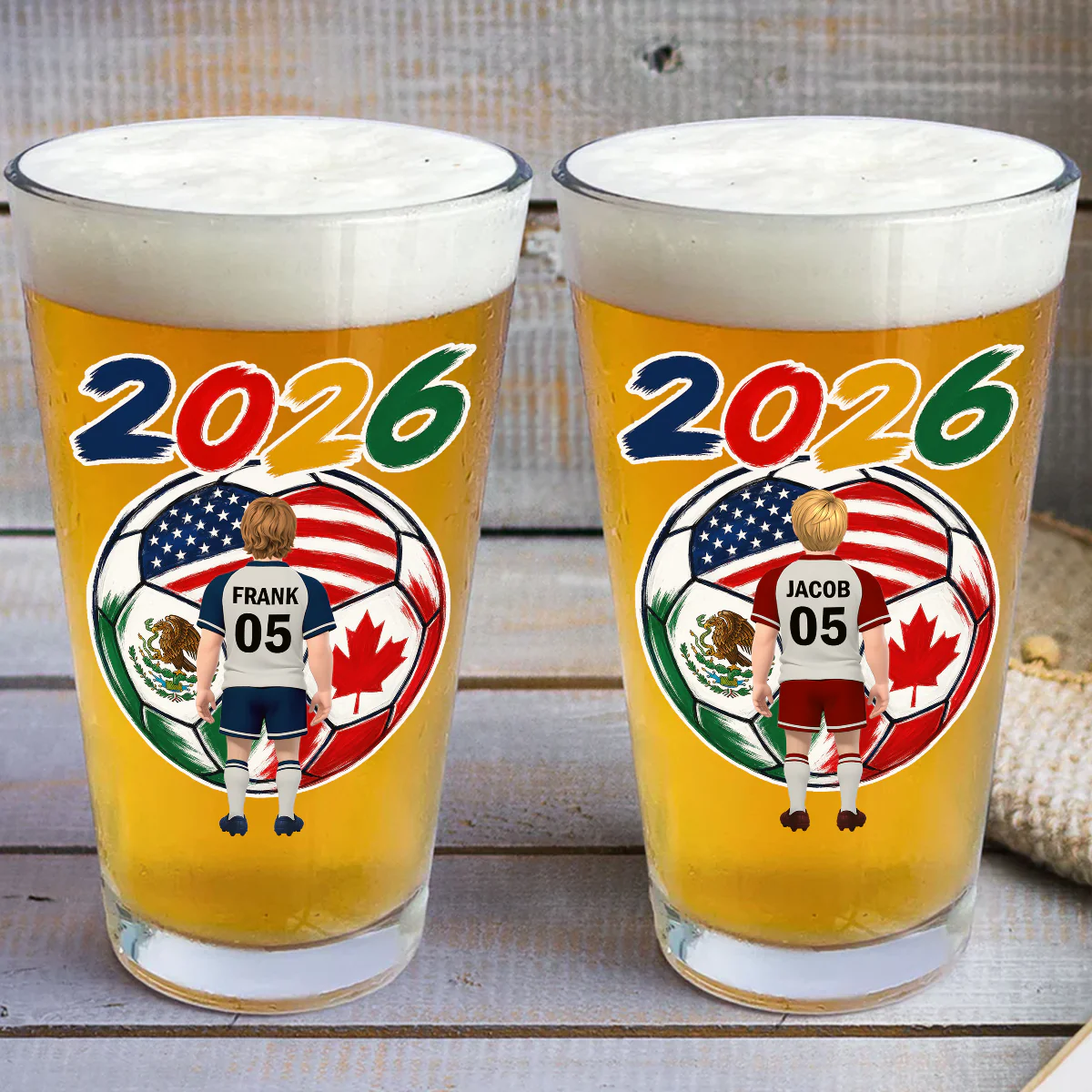 Soccer Obsession - Personalized Custom Beer Glass - Image 4