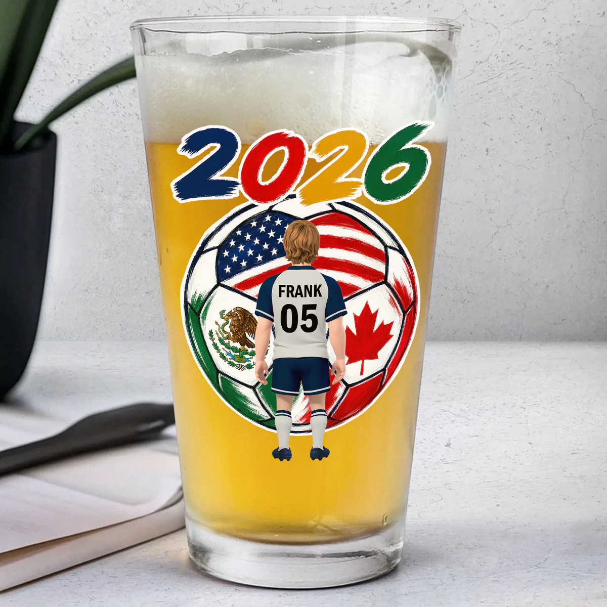 Soccer Obsession - Personalized Custom Beer Glass - Image 5