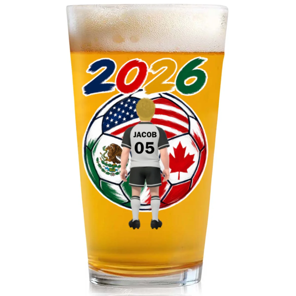 Soccer Obsession - Personalized Custom Beer Glass - Image 7