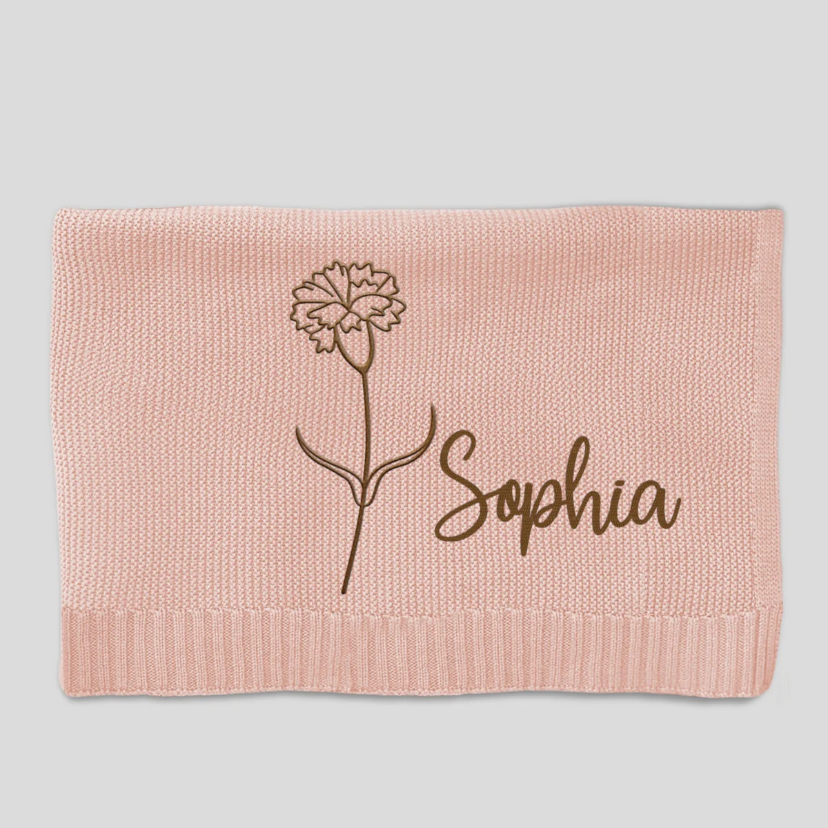 Soft Leaf - Personalized Custom Embroidered Knitted Baby Blanket - Image 9