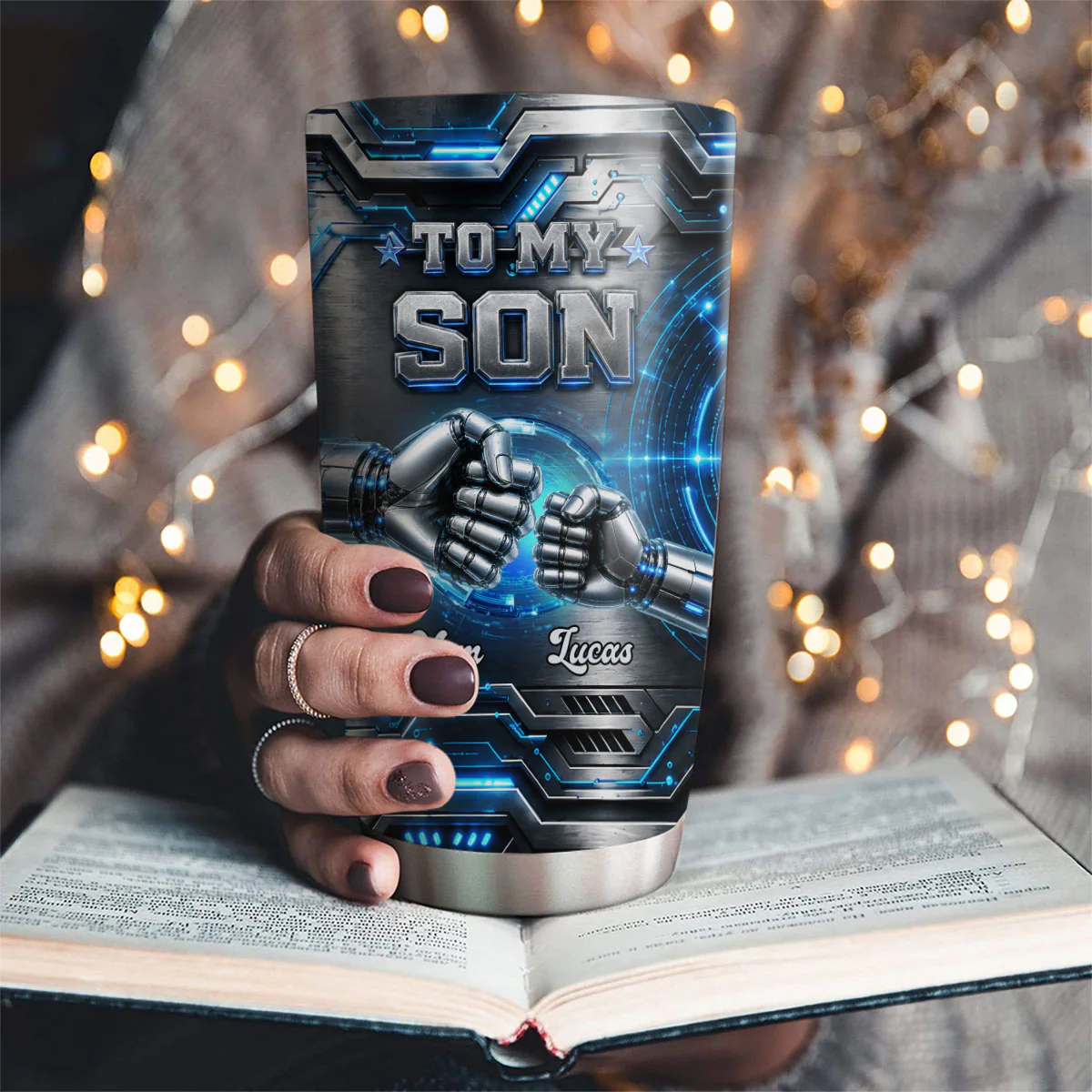 Son Stay Strong Trust Yourself - Personalized Custom 3D Effect Tumbler - Image 3