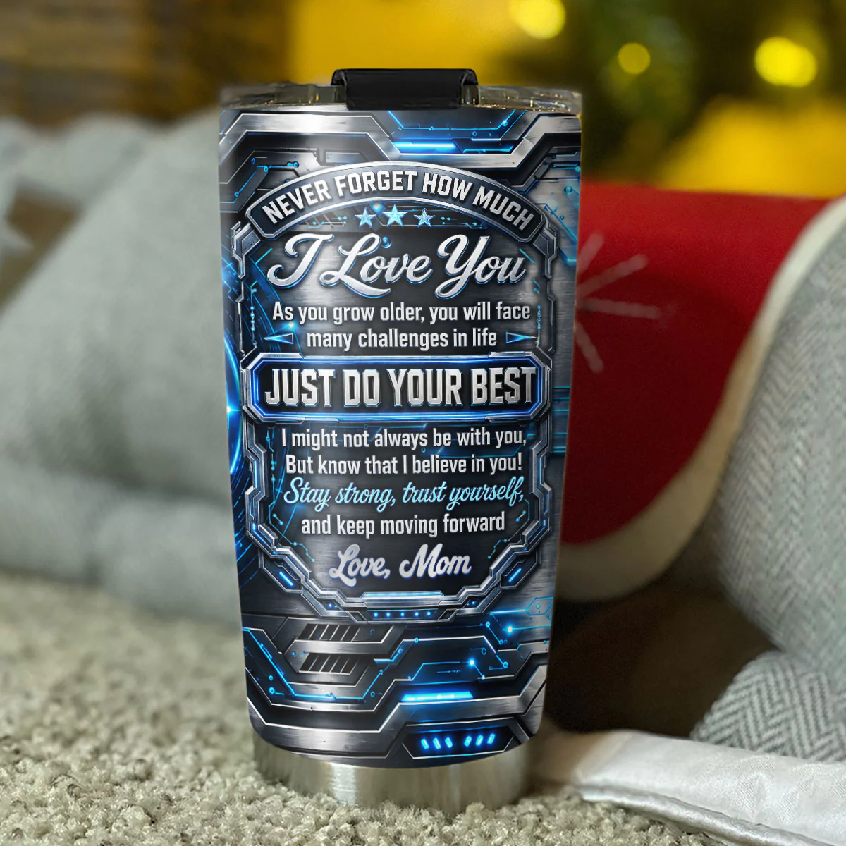 Son Stay Strong Trust Yourself - Personalized Custom 3D Effect Tumbler - Image 4