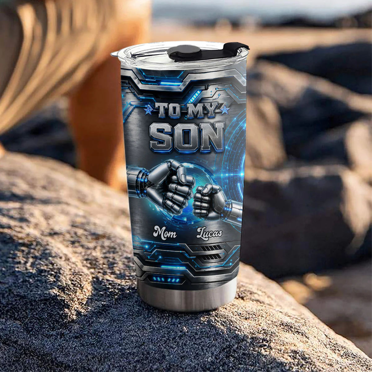 Son Stay Strong Trust Yourself - Personalized Custom 3D Effect Tumbler - Image 5