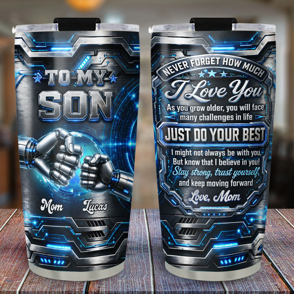Son Stay Strong Trust Yourself - Personalized Custom 3D Effect Tumbler - Image 6