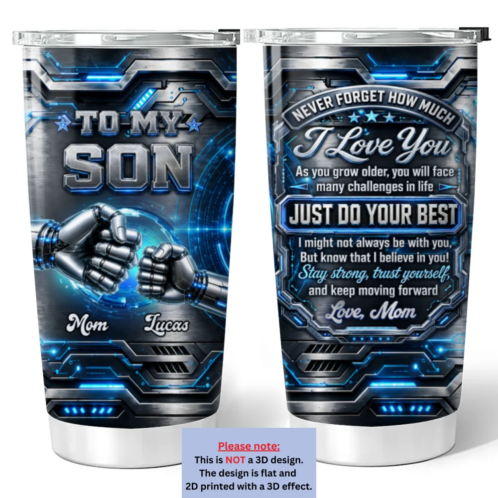 Son Stay Strong Trust Yourself - Personalized Custom 3D Effect Tumbler - Image 7