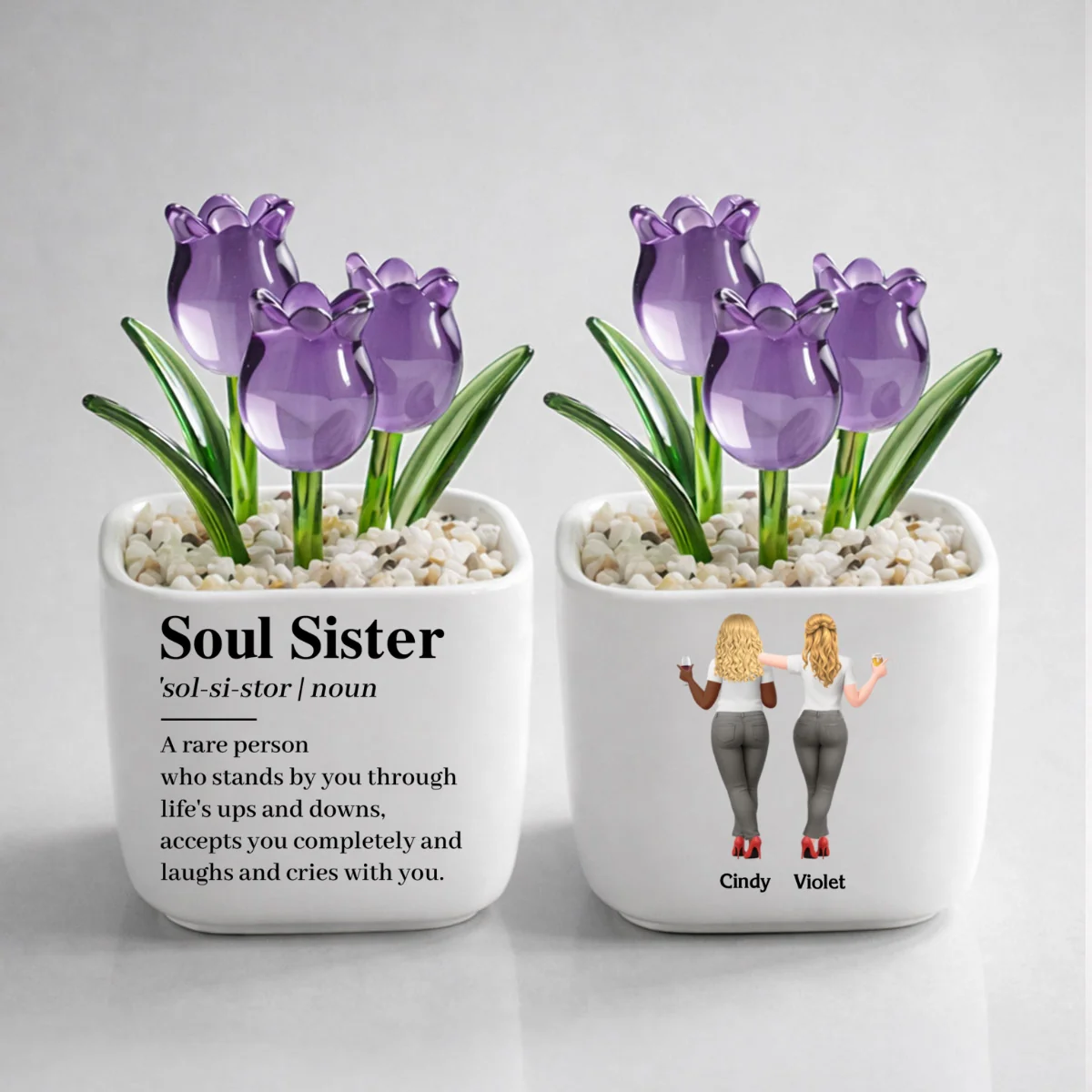 Soul Sister - Personalized Custom Glass Everlasting Tulips - Image 10