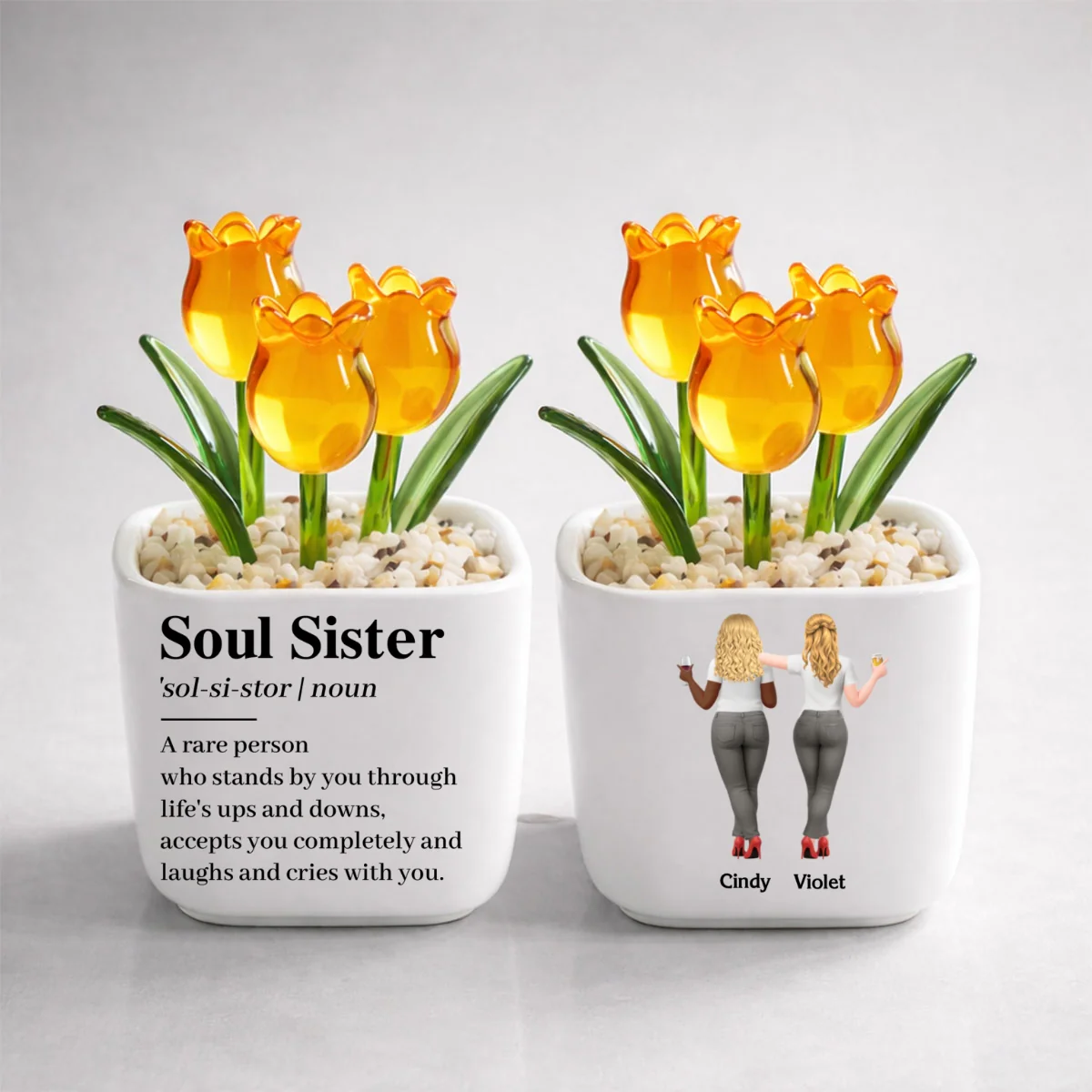 Soul Sister - Personalized Custom Glass Everlasting Tulips - Image 11