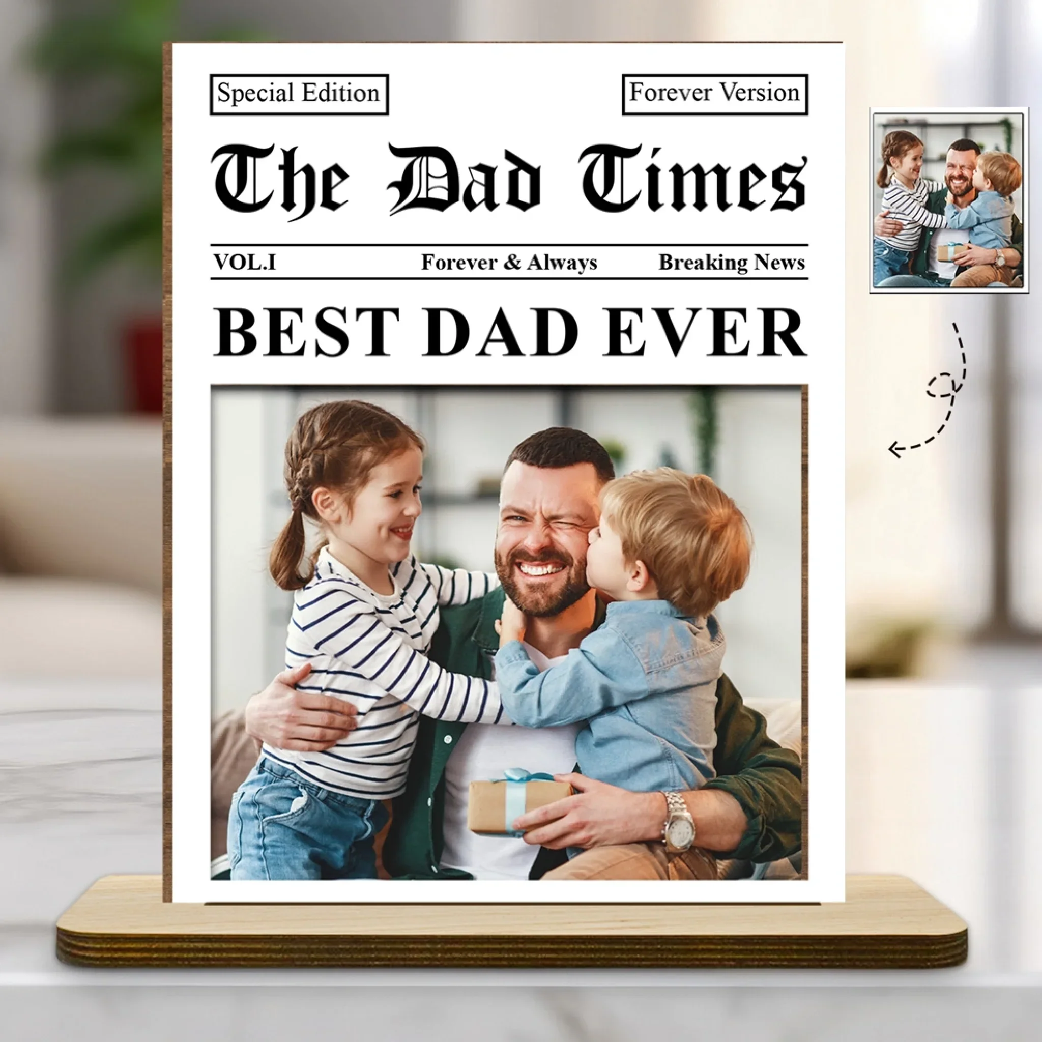 Special Edition - Personalized Custom 2-Layer Wood Plaque With Flat Base