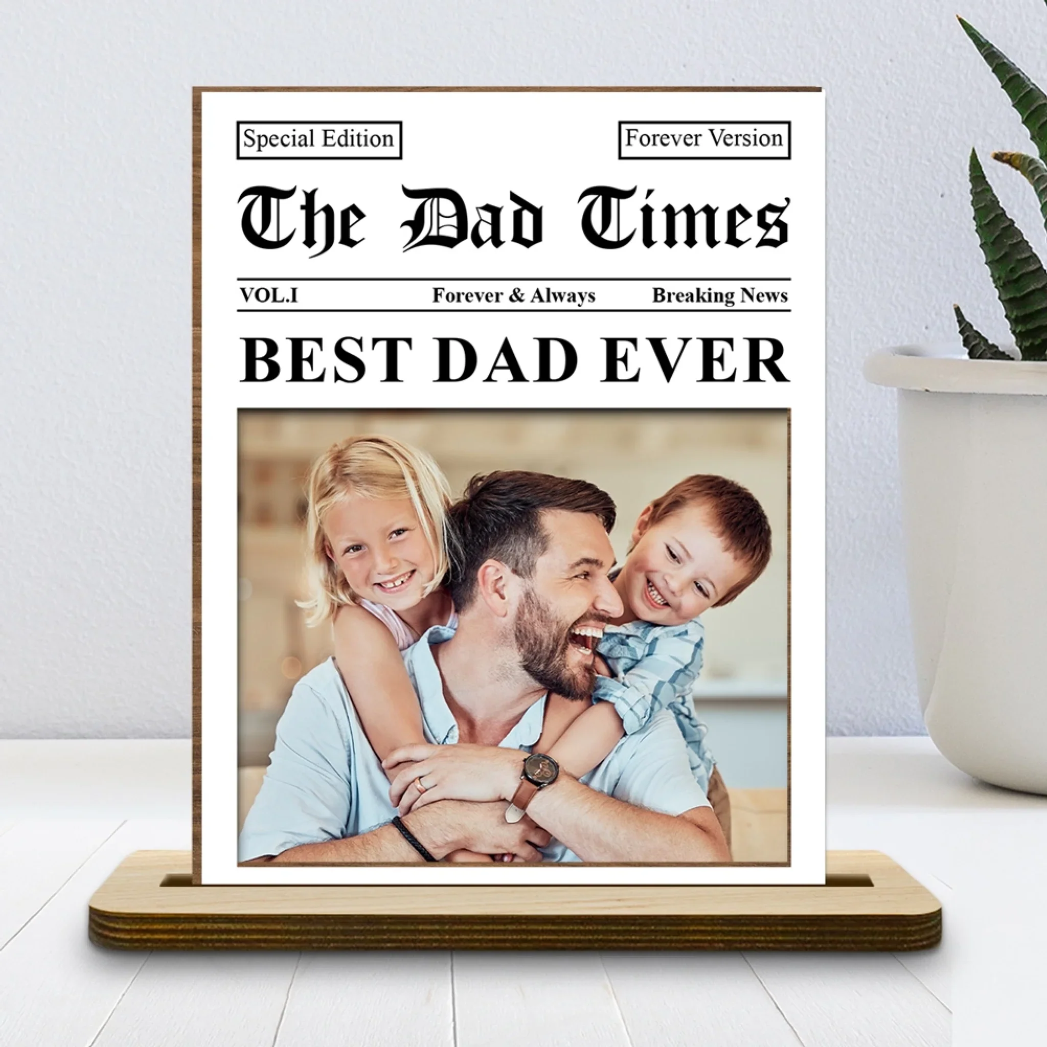 Special Edition - Personalized Custom 2-Layer Wood Plaque With Flat Base - Image 3