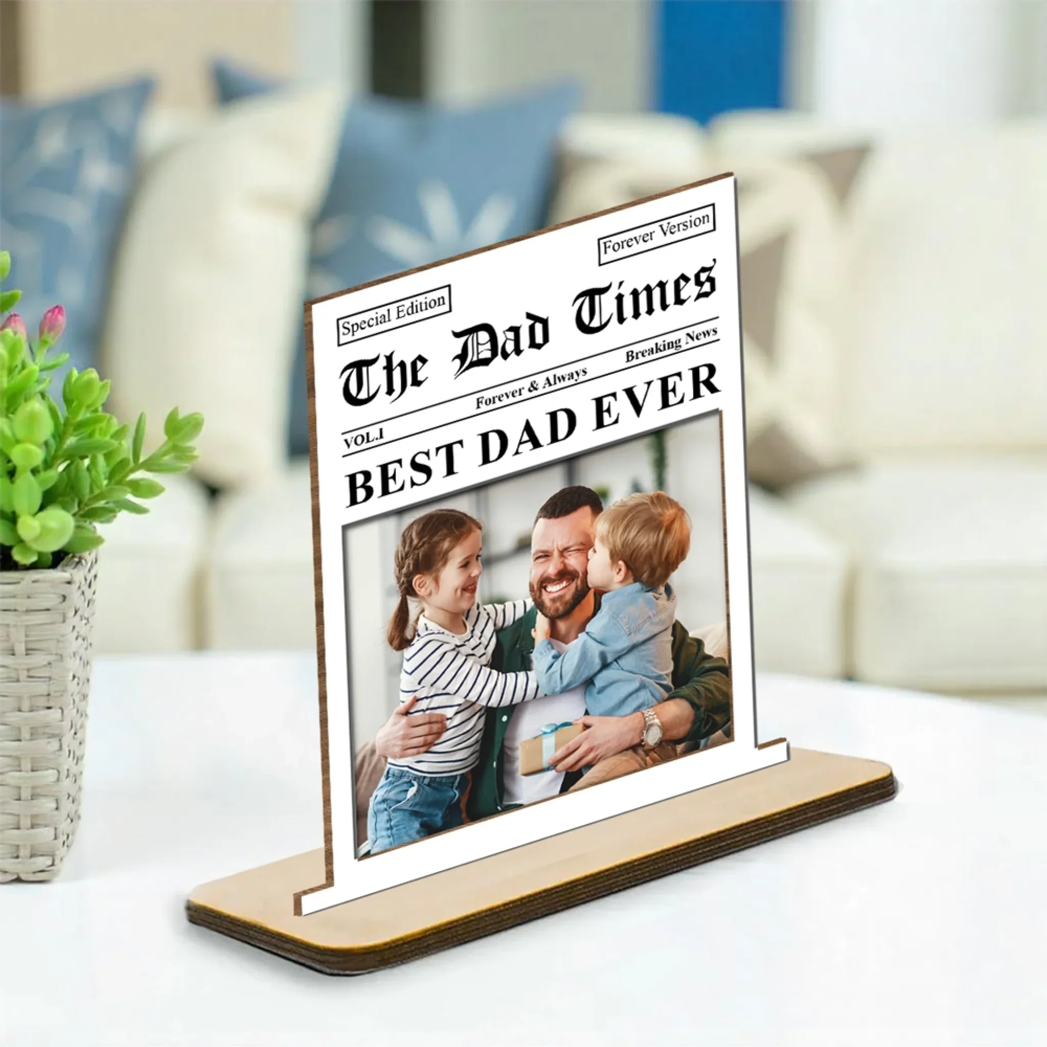 Special Edition - Personalized Custom 2-Layer Wood Plaque With Flat Base - Image 5