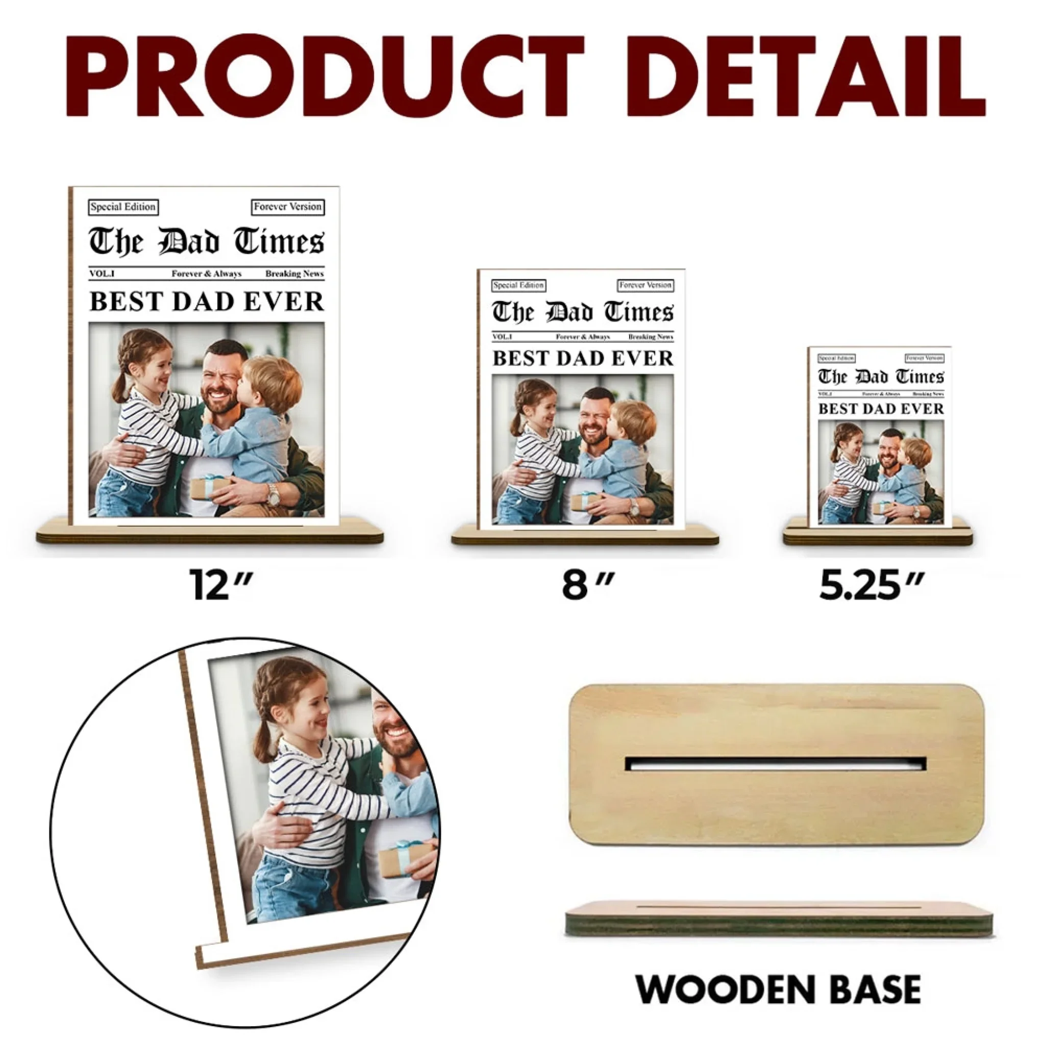 Special Edition - Personalized Custom 2-Layer Wood Plaque With Flat Base - Image 6