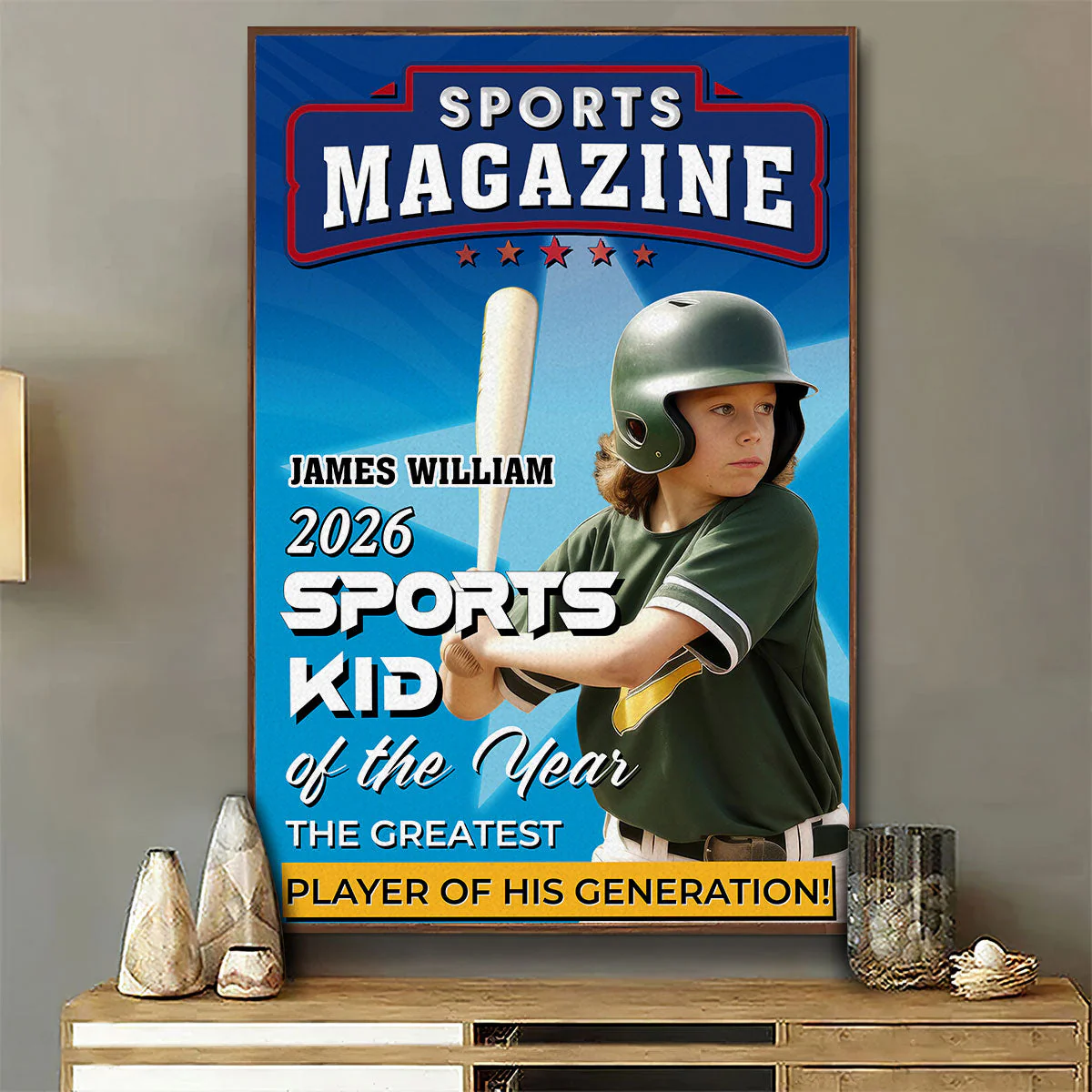 Sports Kid Of The Year - Personalized Custom Poster