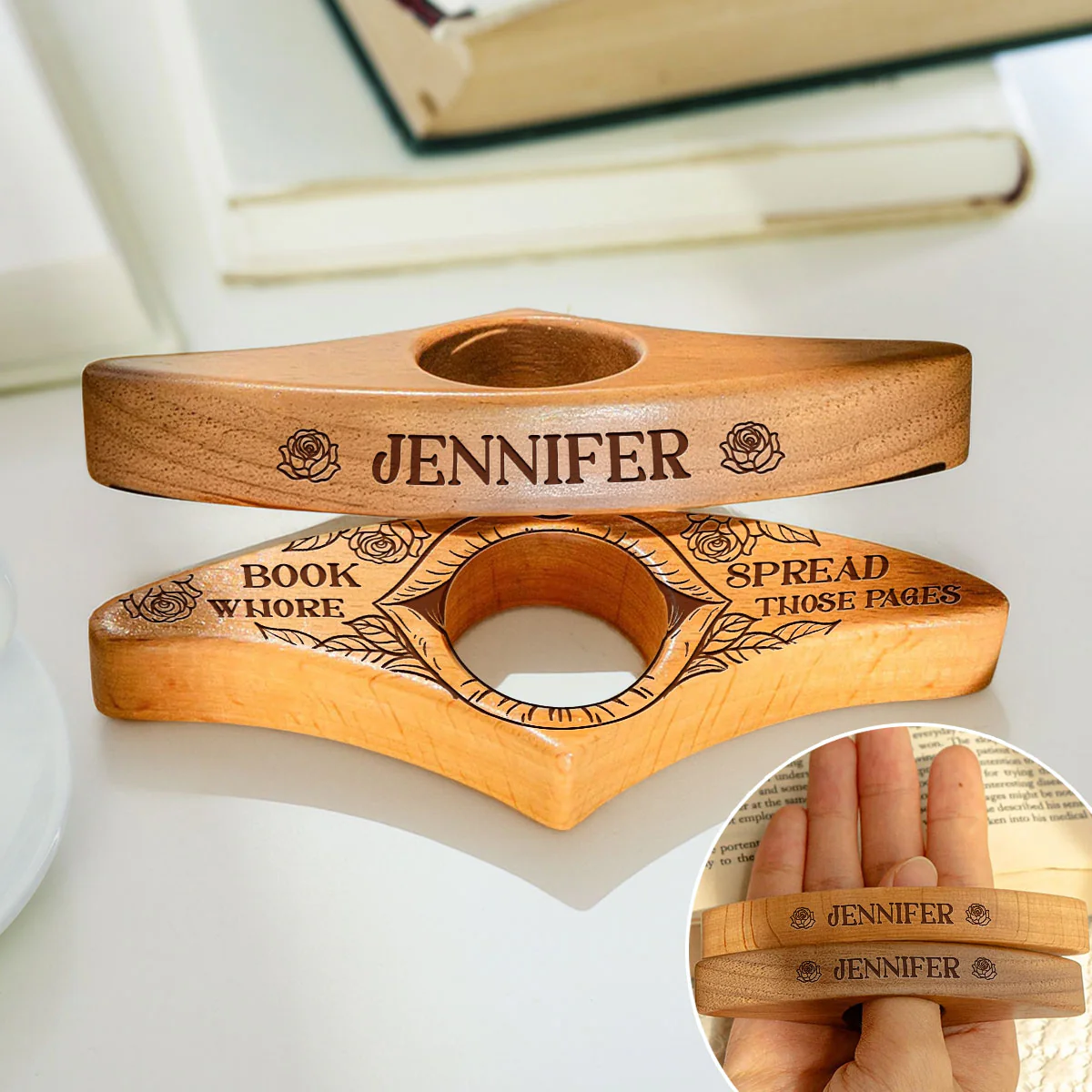 Spread Those Pages Gift For Book Lovers - Personalized Custom Book Page Holder - Image 2