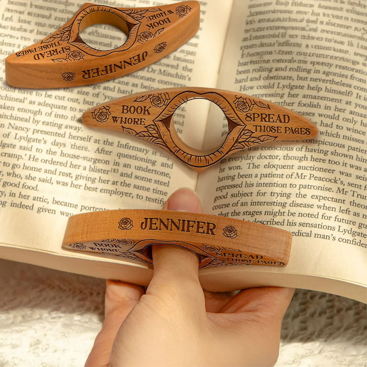 Spread Those Pages Gift For Book Lovers - Personalized Custom Book Page Holder - Image 3