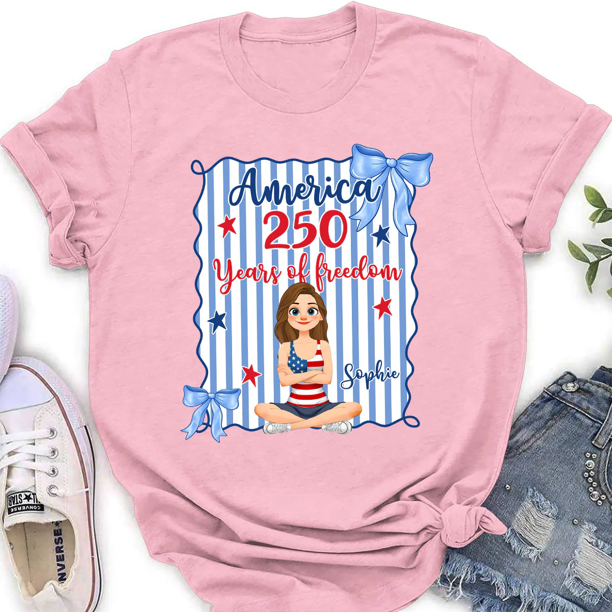 Stars And Bows - Personalized Custom Shirt - Image 3