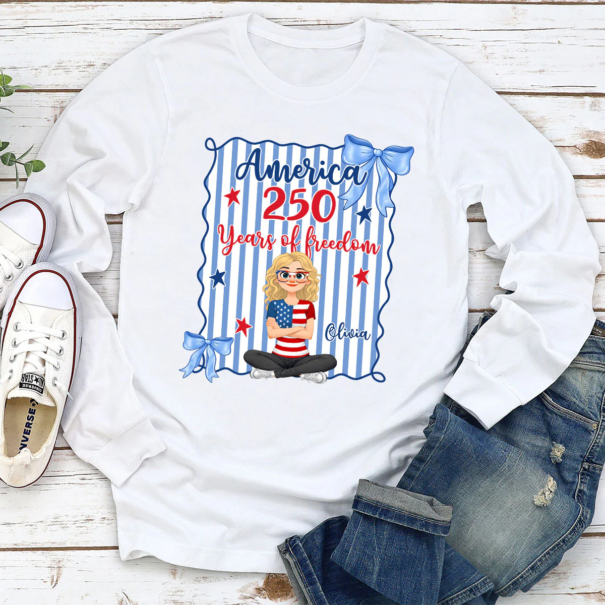 Stars And Bows - Personalized Custom Shirt - Image 6
