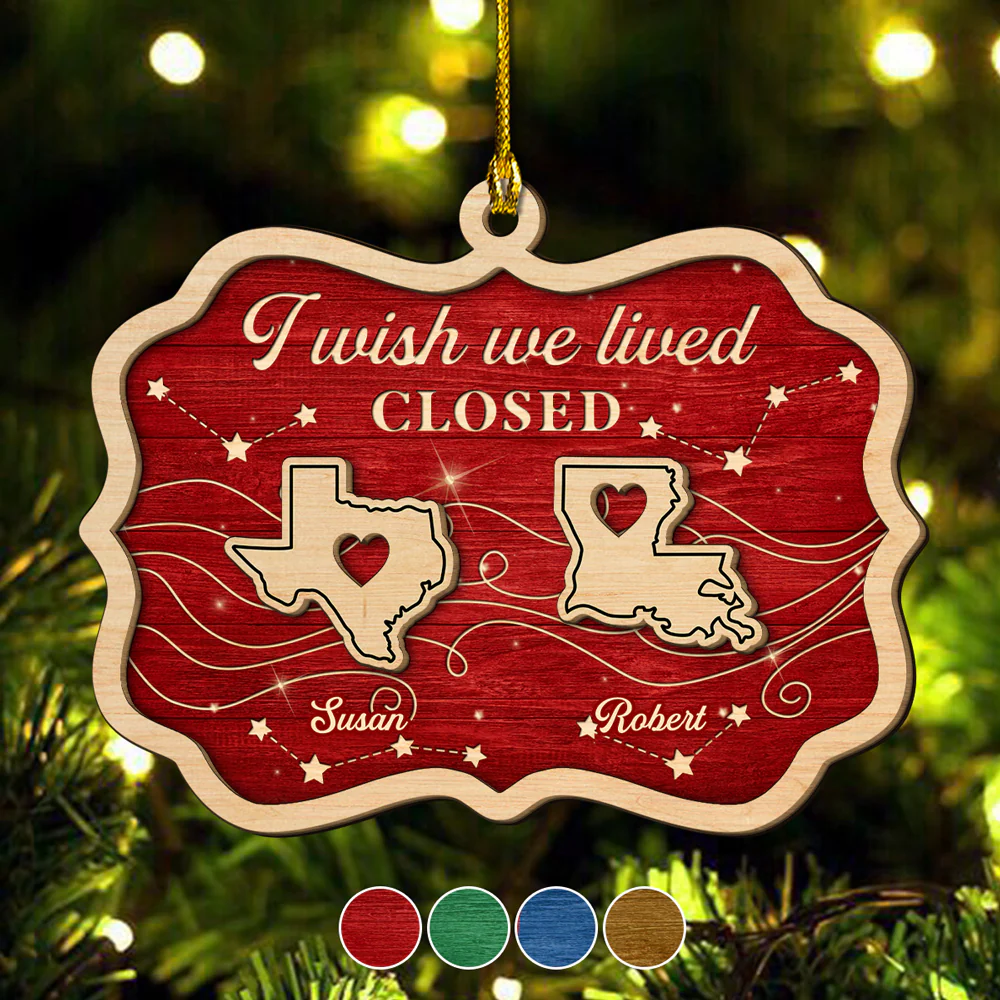 State To State Friendship - Personalized Custom 2-Layered Wood Ornament