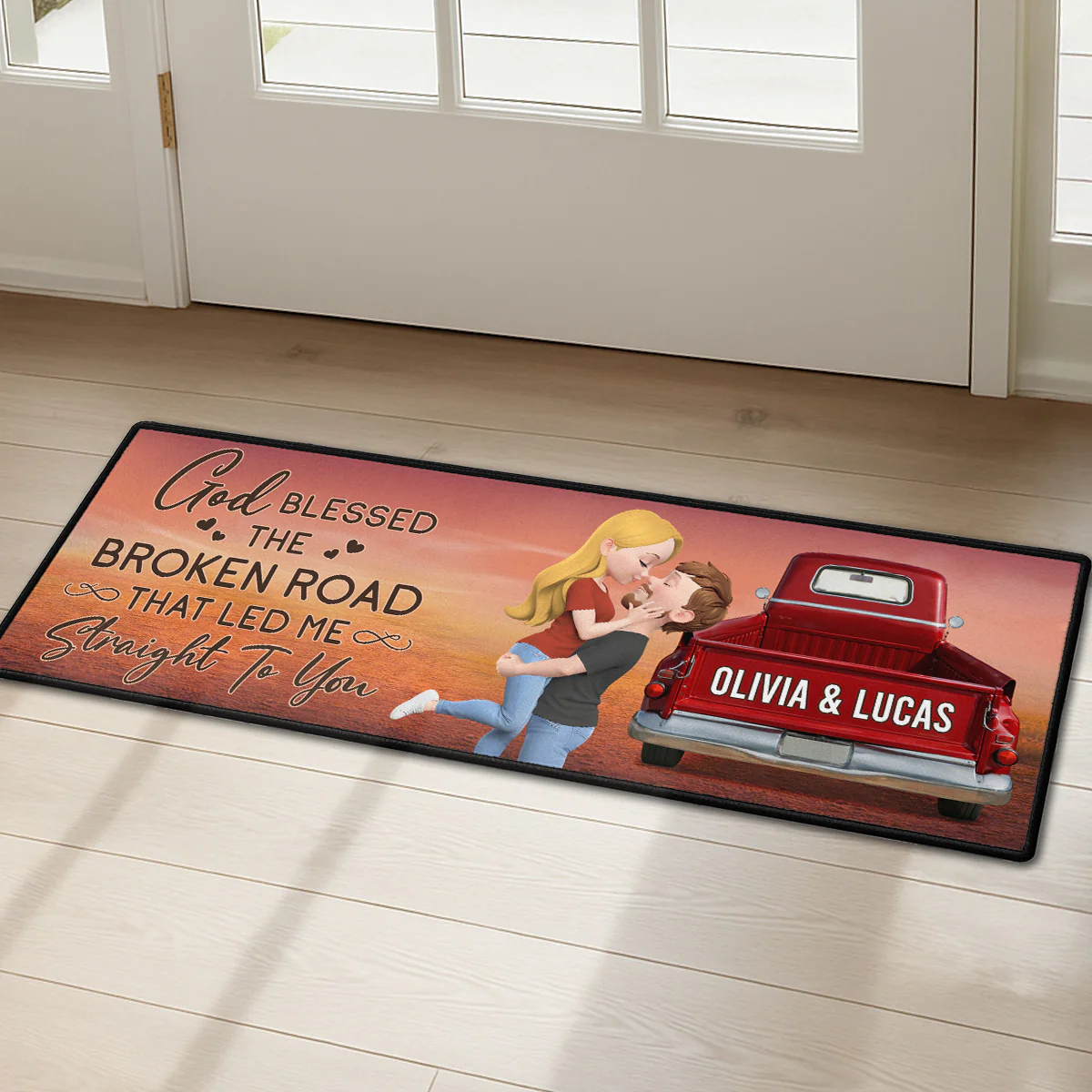 Straight To You - Personalized Custom Runner Rug