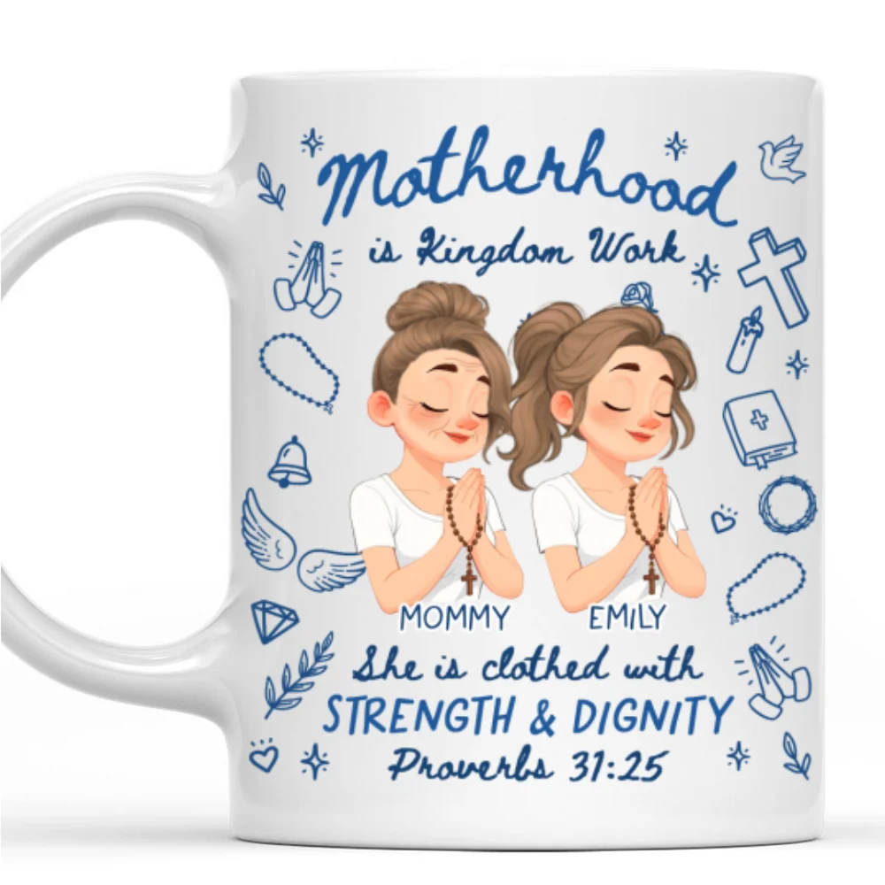 Strength And Dignity Define Her - Personalized Custom Coffee Mug - Image 7