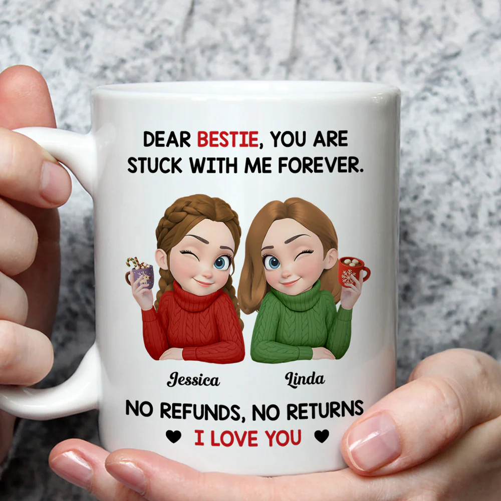 Stuck With My Friend Forever - Personalized Custom Coffee Mug - Image 3