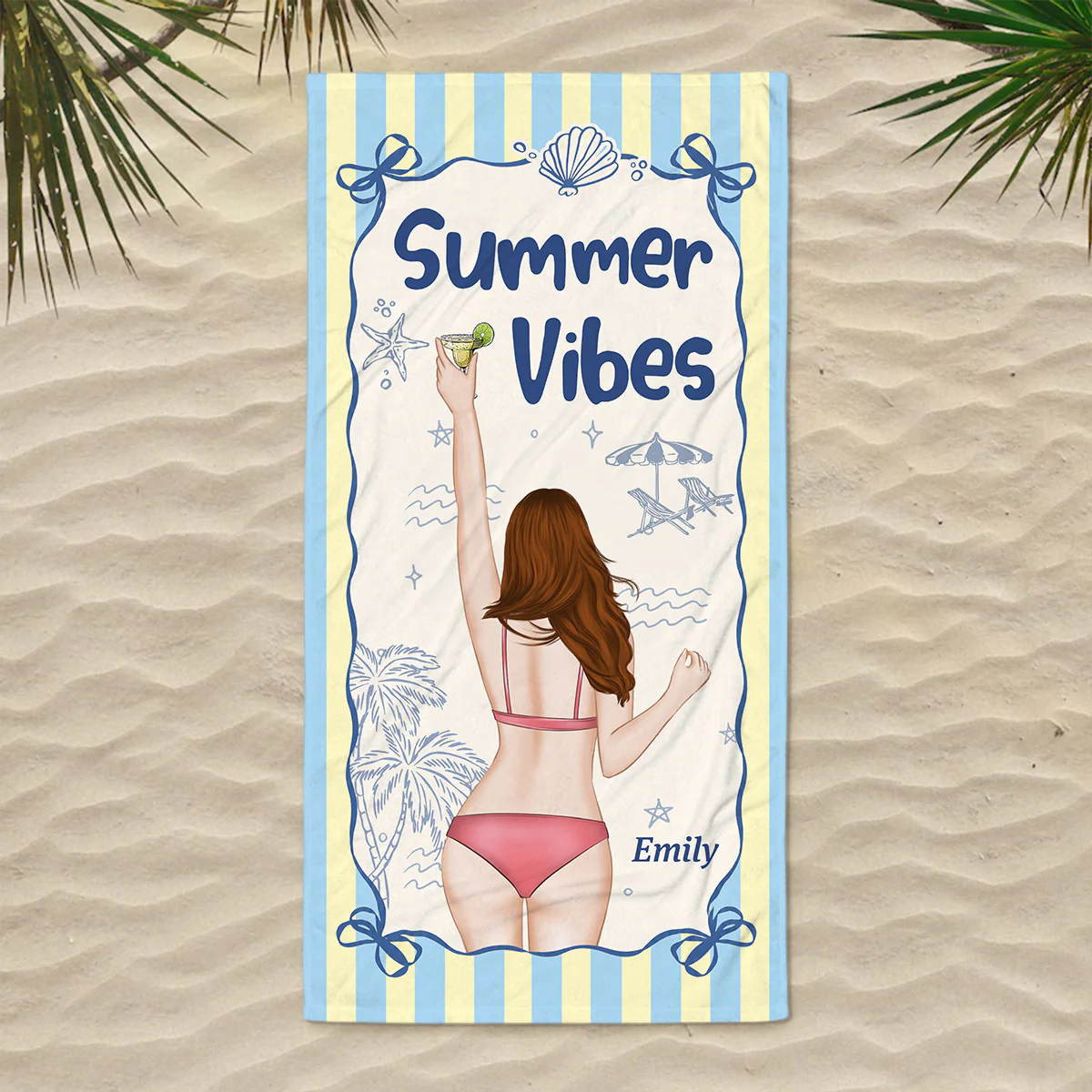 Summer Beach - Personalized Custom Beach Towel - Image 2
