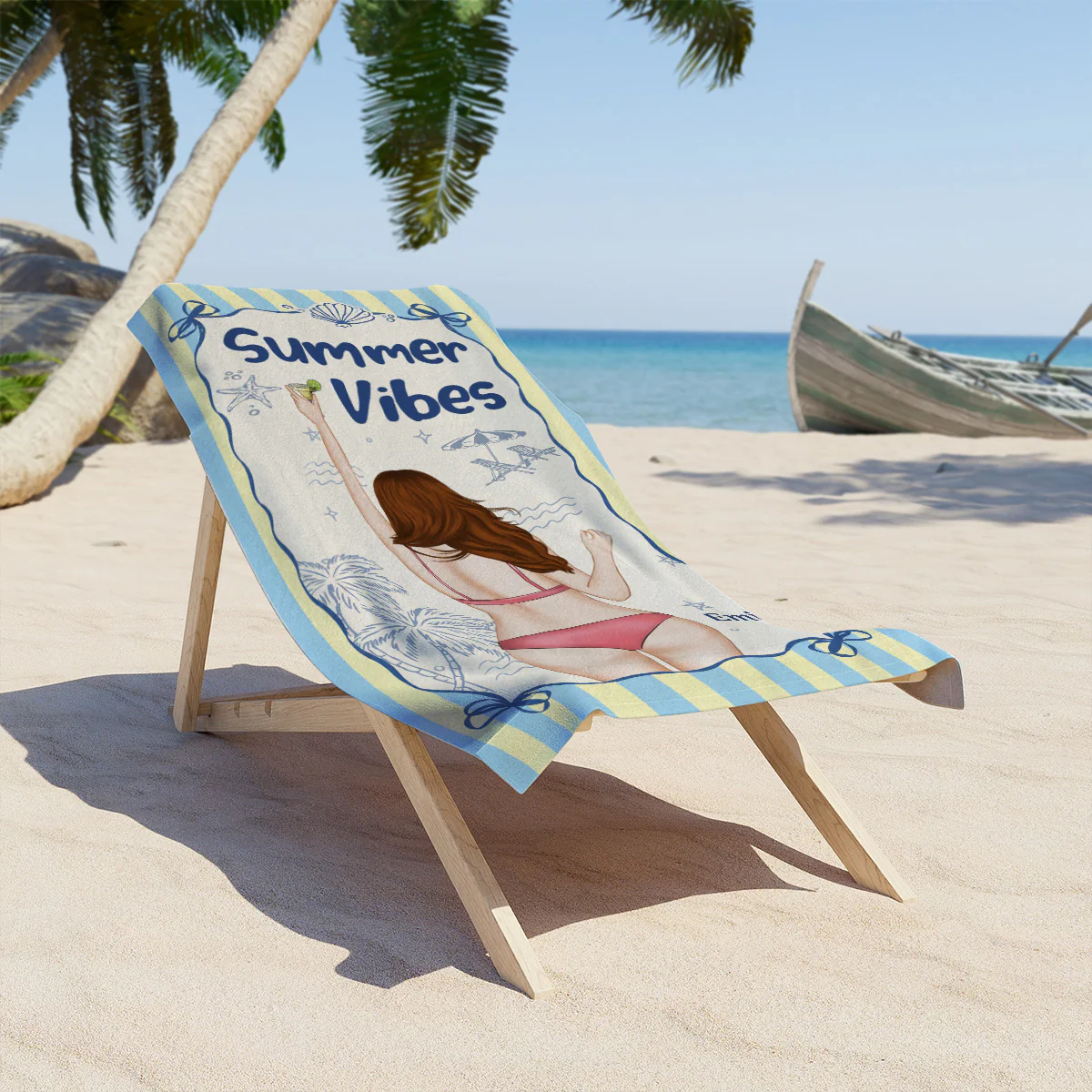 Summer Beach - Personalized Custom Beach Towel - Image 3