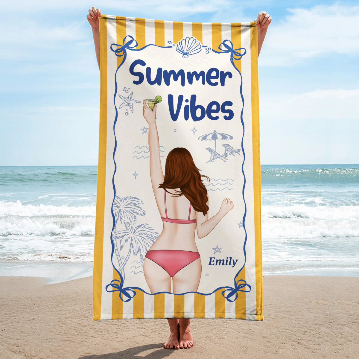 Summer Beach - Personalized Custom Beach Towel - Image 4
