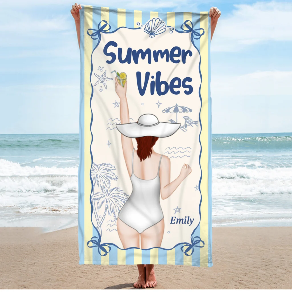 Summer Beach - Personalized Custom Beach Towel - Image 6