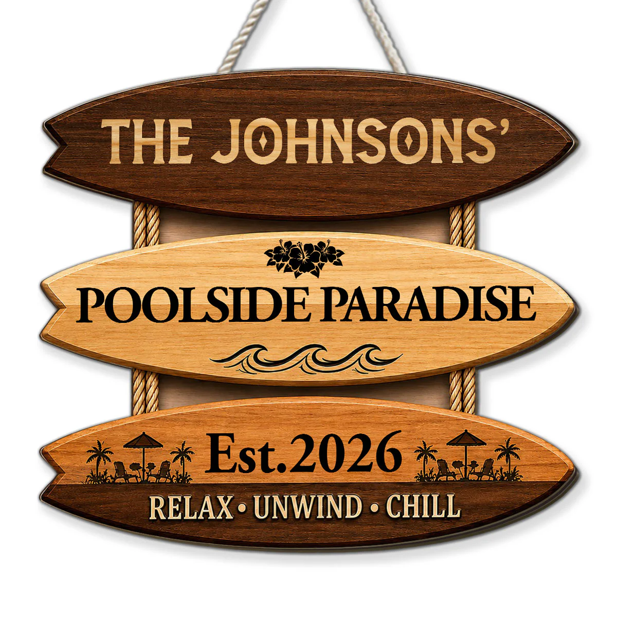 Summer Oasis - Personalized Custom Wood Sign