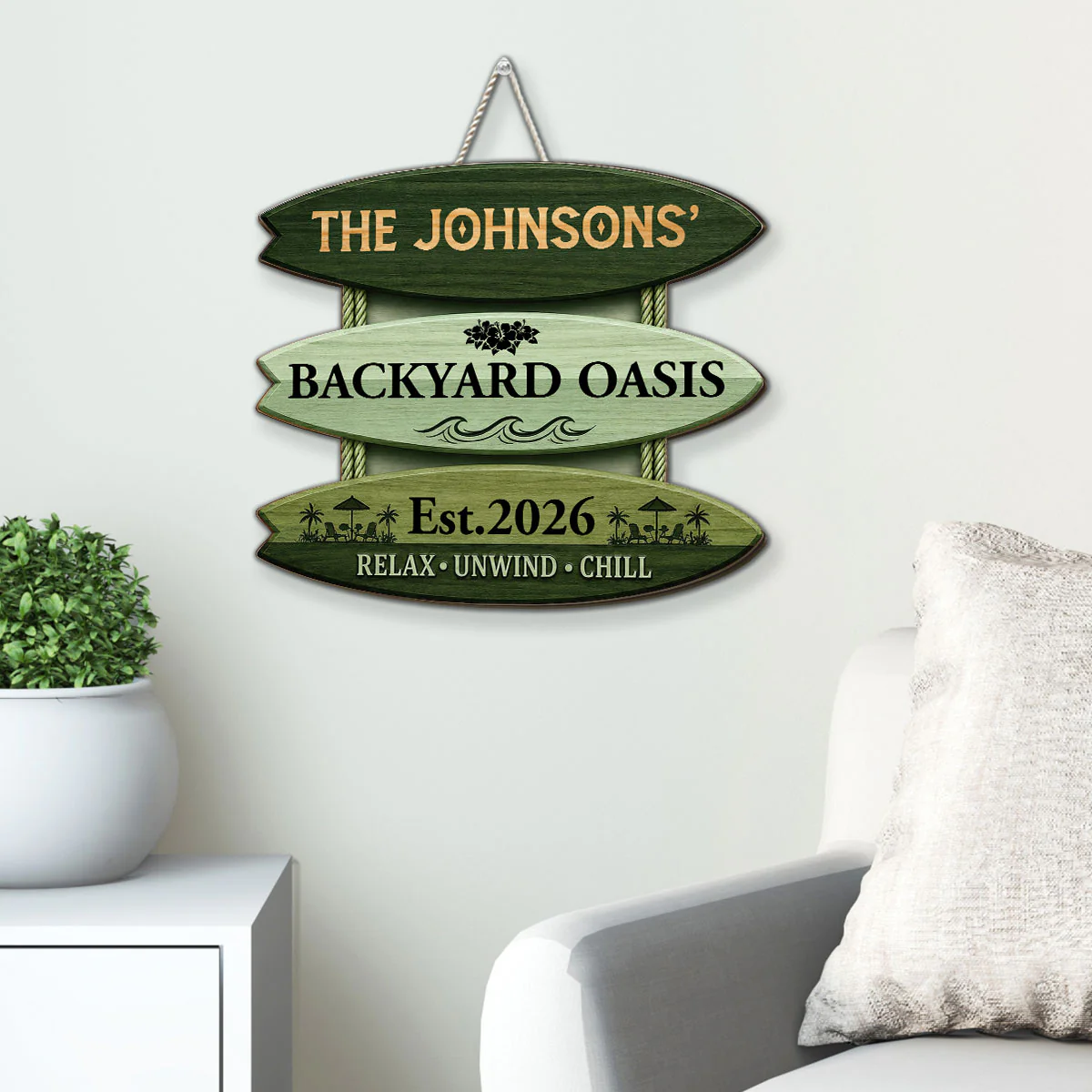 Summer Oasis - Personalized Custom Wood Sign - Image 3