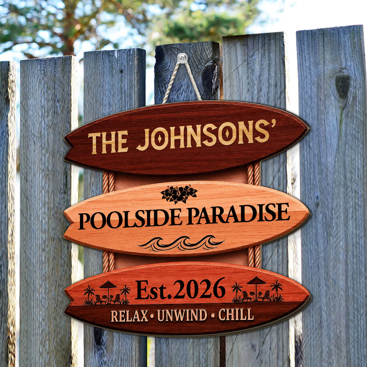 Summer Oasis - Personalized Custom Wood Sign - Image 5