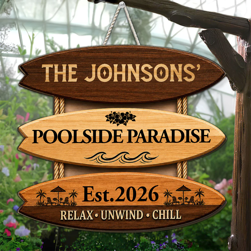 Summer Oasis - Personalized Custom Wood Sign - Image 6
