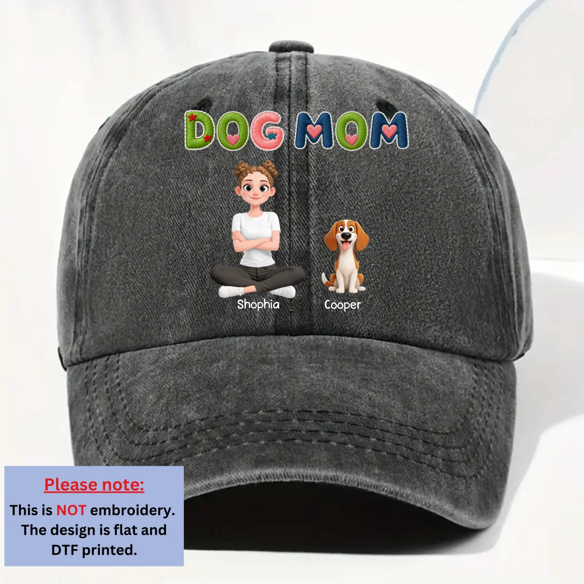 Sun On Our Heads - Personalized Custom 3D Effect Vintage Washed Denim Cap - Image 7