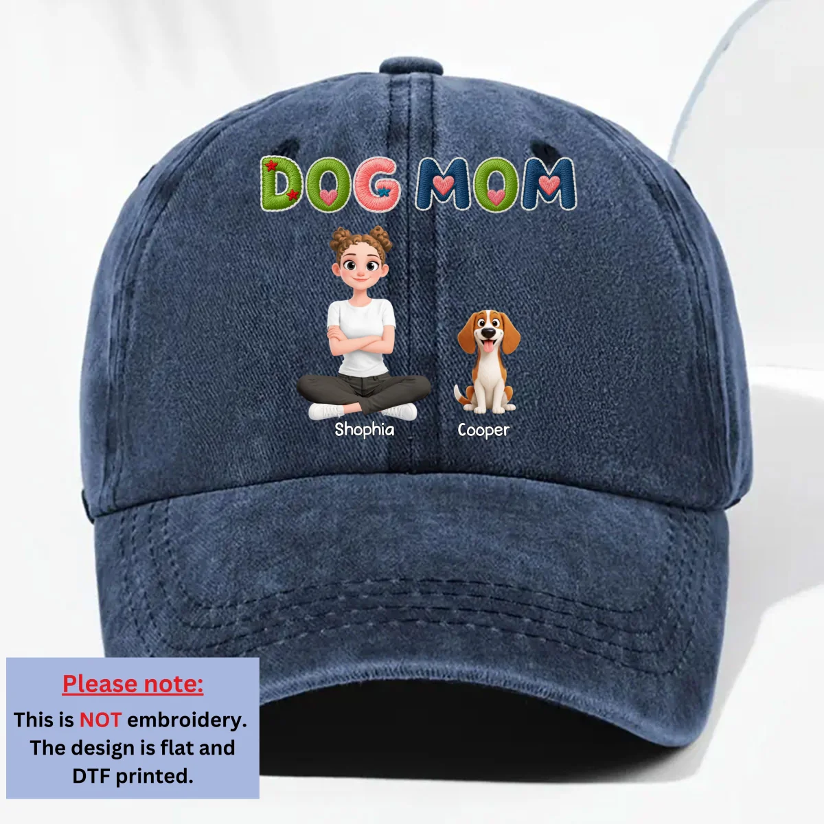 Sun On Our Heads - Personalized Custom 3D Effect Vintage Washed Denim Cap - Image 9