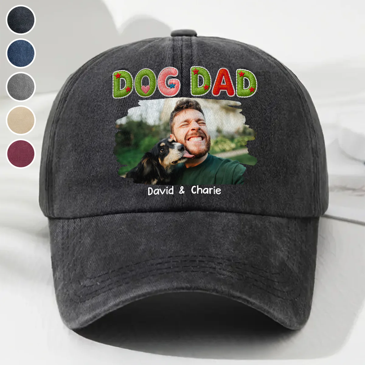Sun On Our Heads Photo - Personalized Custom 3D Effect Vintage Washed Denim Cap