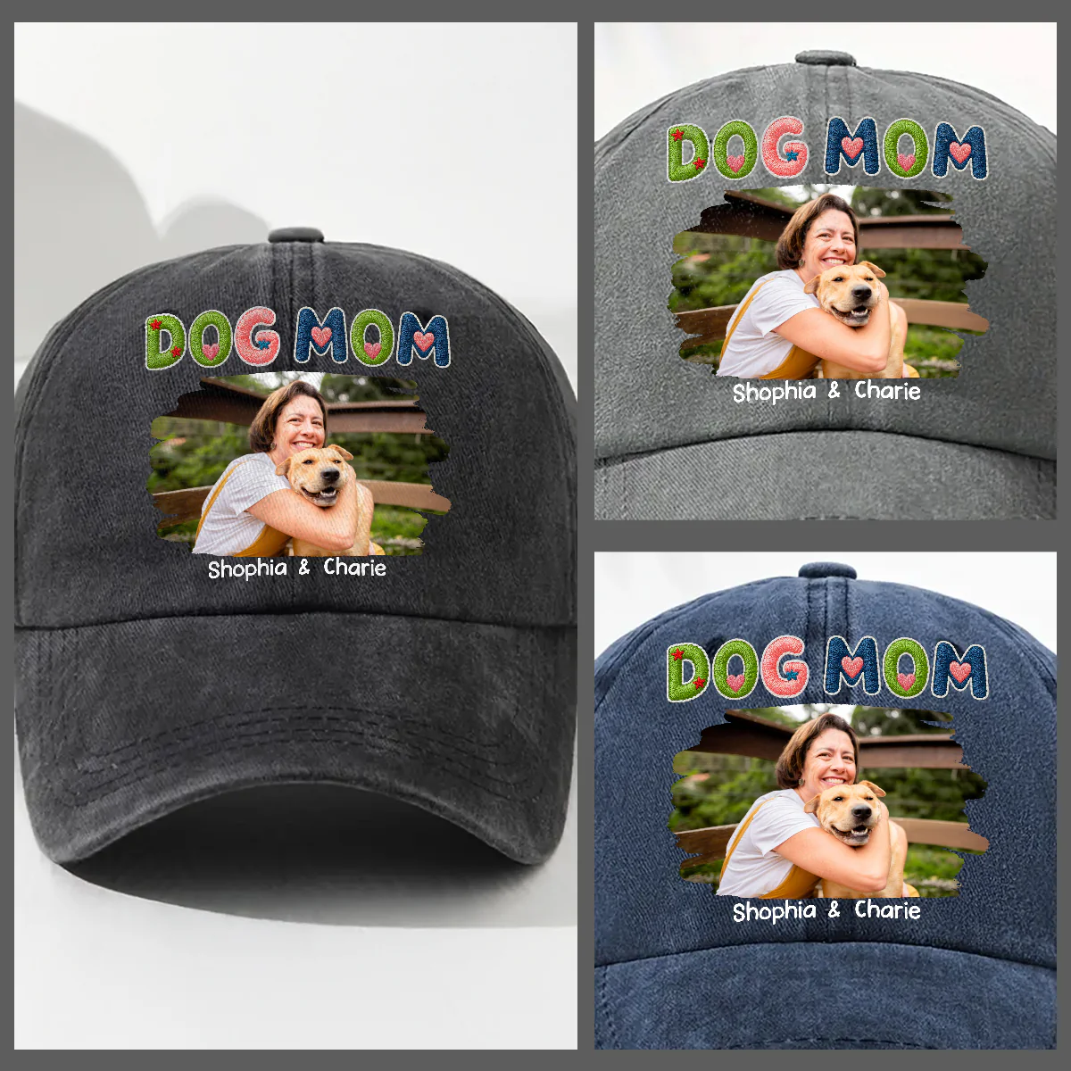 Sun On Our Heads Photo - Personalized Custom 3D Effect Vintage Washed Denim Cap - Image 4