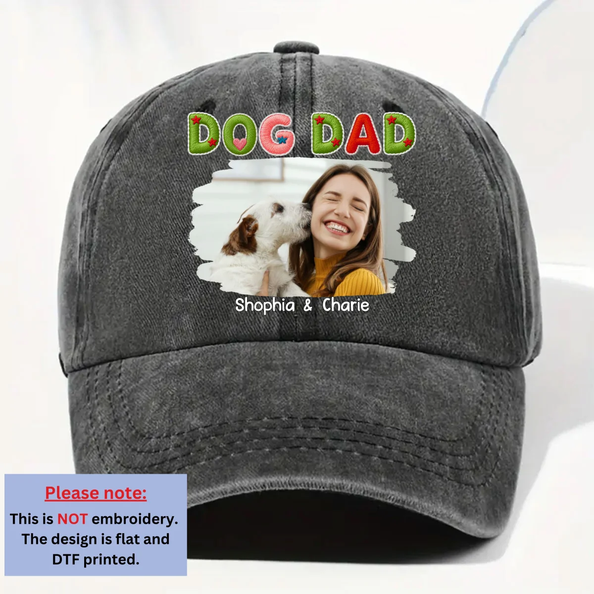 Sun On Our Heads Photo - Personalized Custom 3D Effect Vintage Washed Denim Cap - Image 6