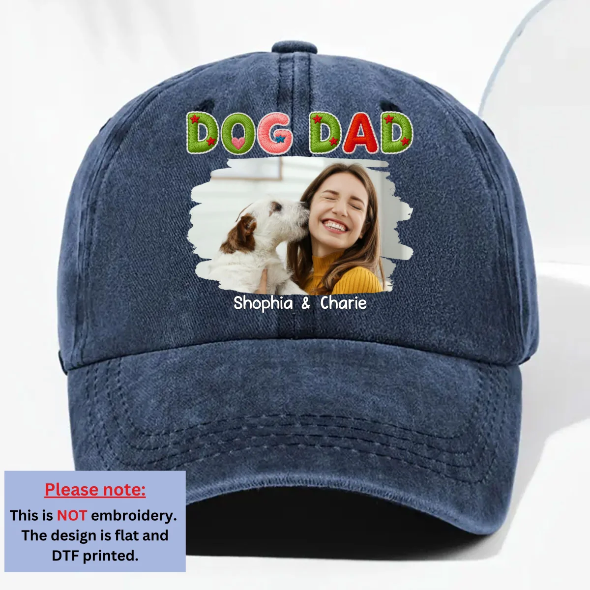Sun On Our Heads Photo - Personalized Custom 3D Effect Vintage Washed Denim Cap - Image 8