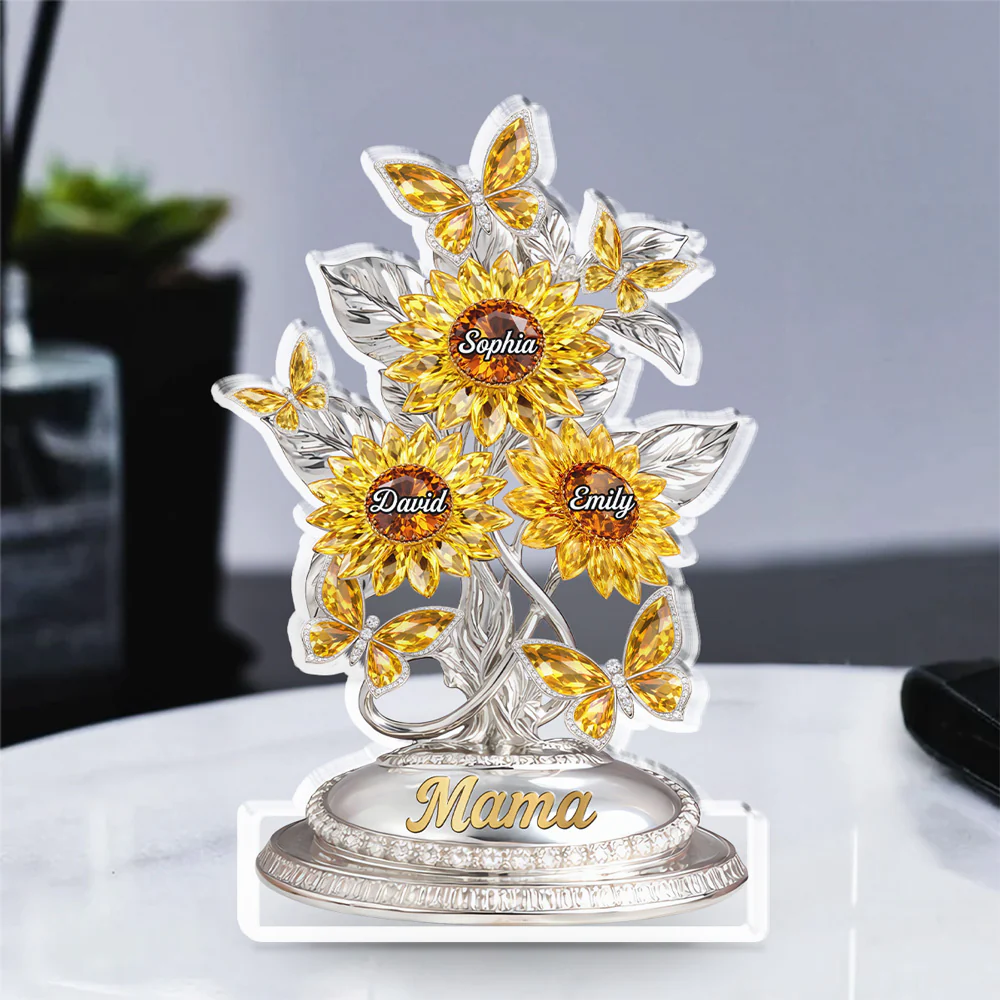 Sunflowers Mom Grandma - Personalized Custom Acrylic Plaque - Image 2