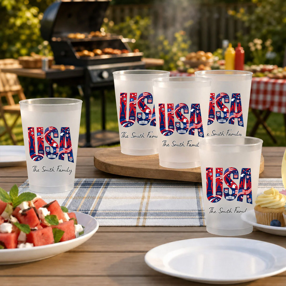 Support Your Country - Personalized Custom Frosted Cup