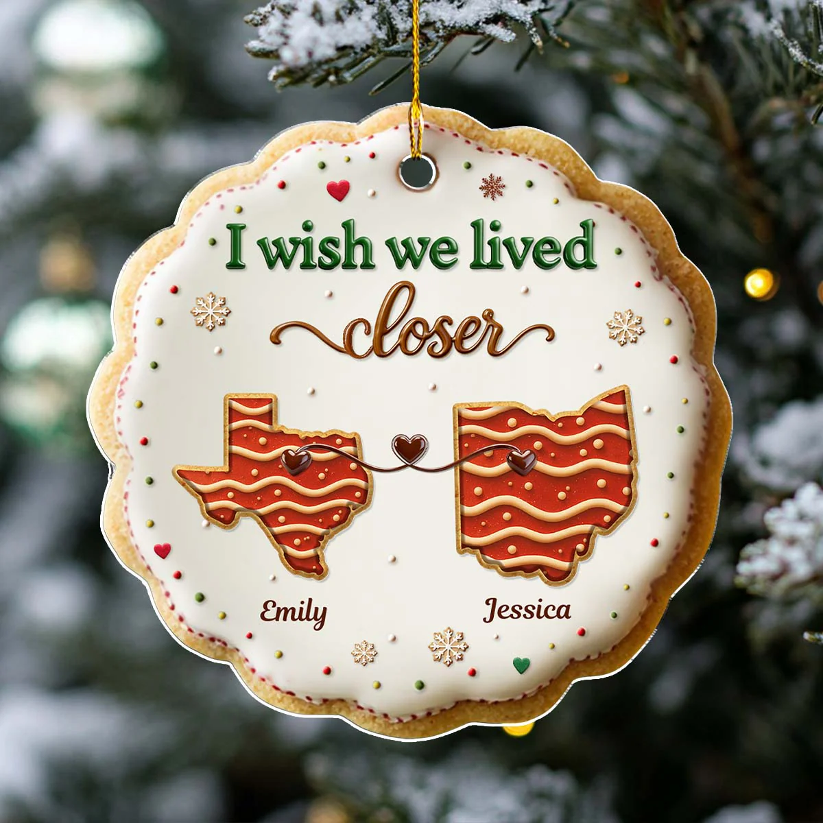 Sweet Friendship - Personalized Custom 3D Effect Acrylic Ornament - Image 5