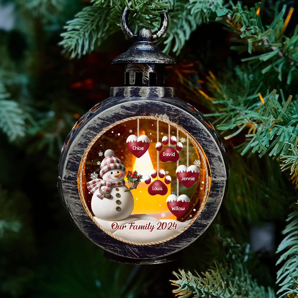 Sweet Heart - Personalized Custom Christmas Lantern - Image 3