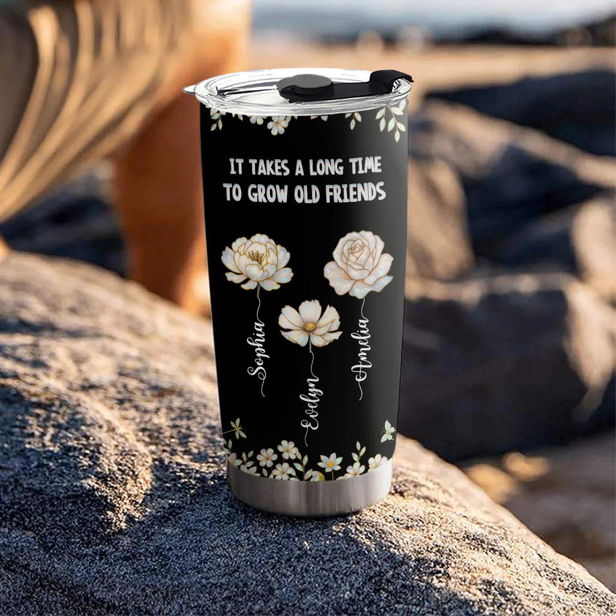 Take Time To Grow Mother Of Pearl - Personalized Custom Tumbler - Image 5