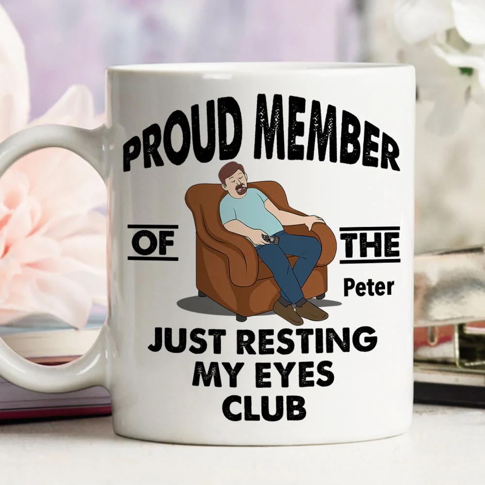 Taking A Quick Eye Break - Personalized Custom Coffee Mug - Image 2