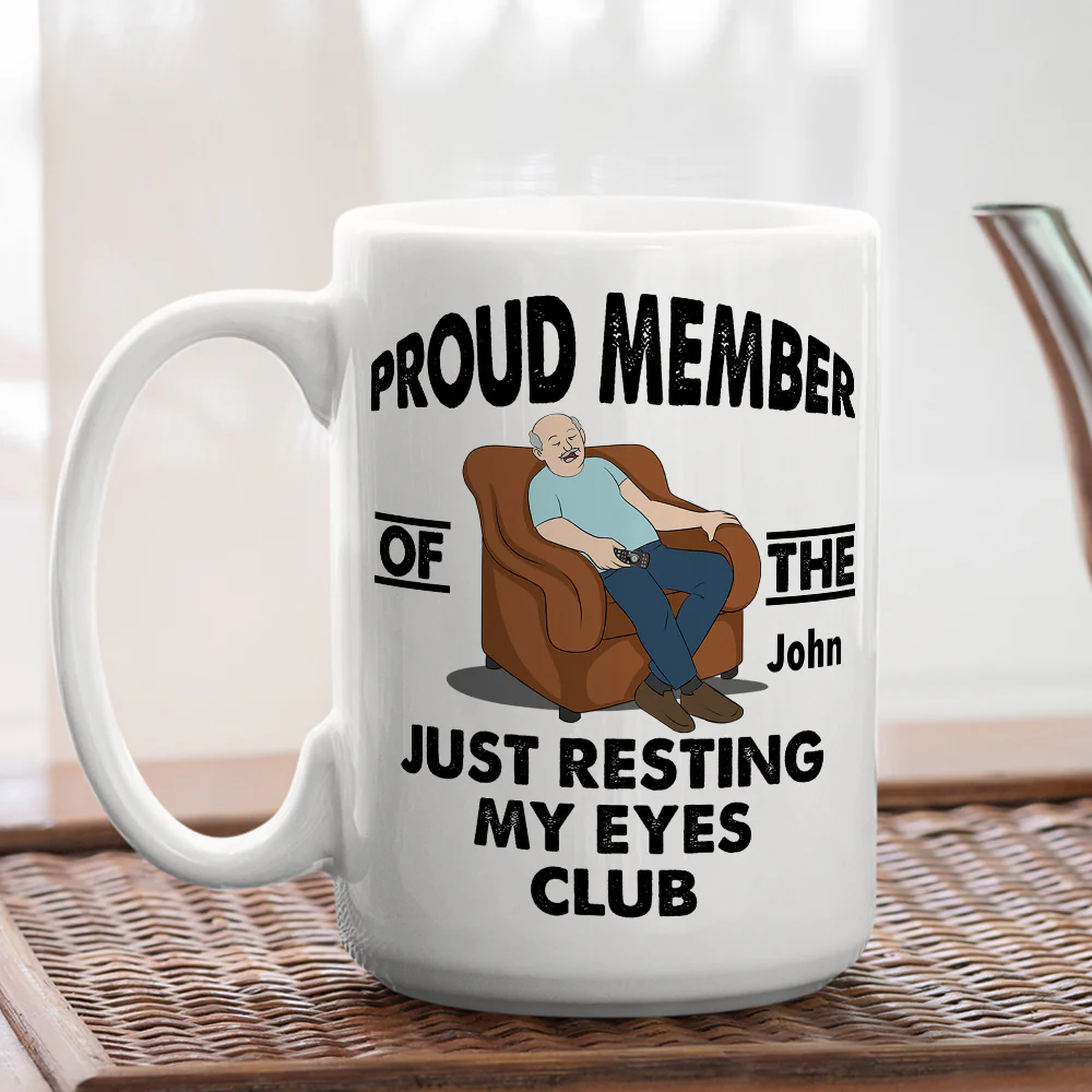 Taking A Quick Eye Break - Personalized Custom Coffee Mug - Image 5